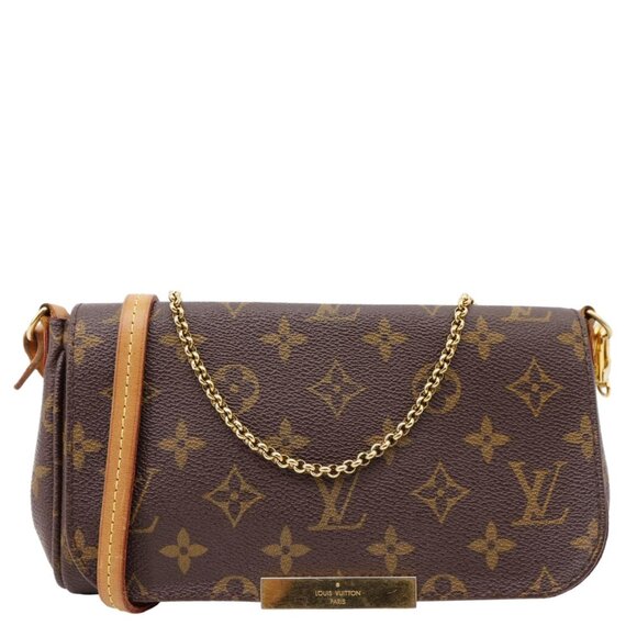 Louis Vuitton  Favorite PM Monogram Canvas Chain Shoulder Bag Brown - Picture 1 of 14